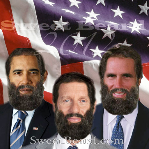 Barack Obama, Mitt Romney, and Gary Johnson with sweet beards